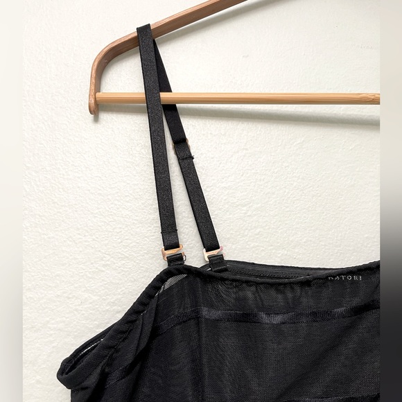 Natori Sheer Mini Dress, Black Sz M - Picture 2 of 5